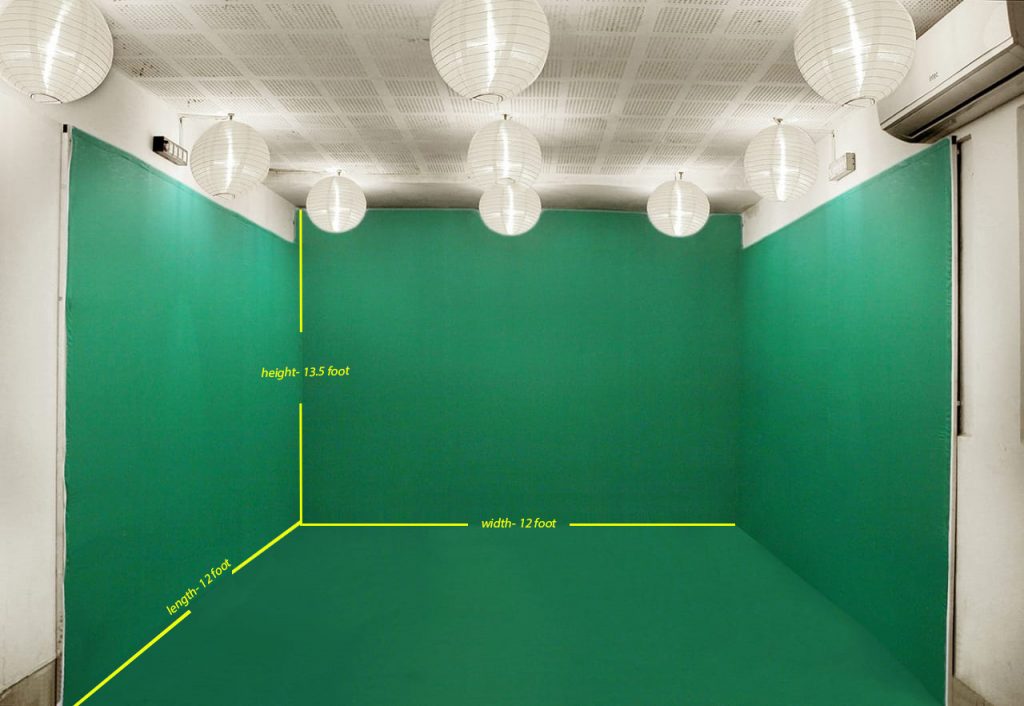 cyclorama pre lit green screen studio